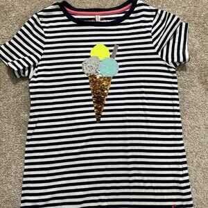 Joules 11-12 flip sequin ice cream shirt